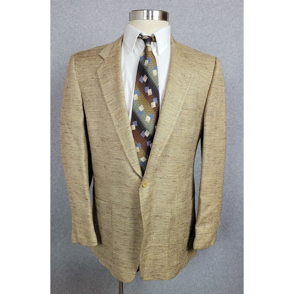 Givenchy Gentleman Paris Vintage‎ Blazer Tan Brown Tweed Silk? Sport Coat 39?